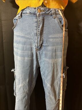 American Bazi Relaxed Light Blue Women's Cargo Jeans
